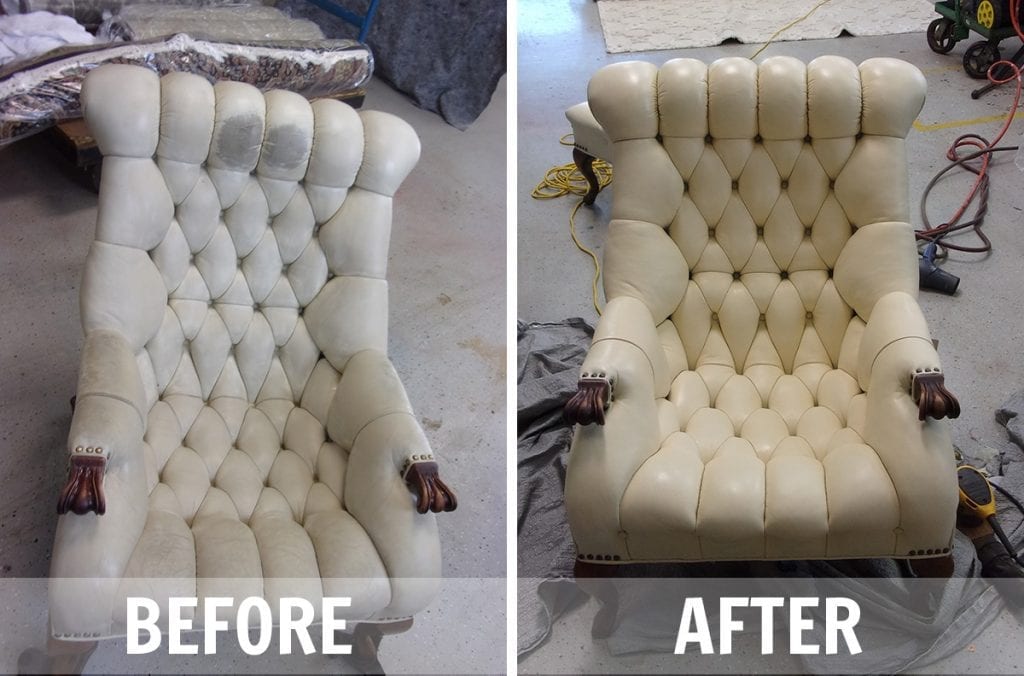 Leather Chair Restoration Before & After