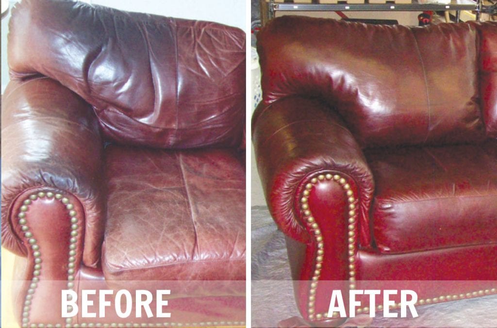 Leather Couch Cleaning Before & After