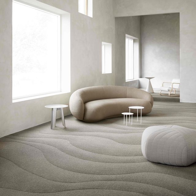 cozy cream color room with wavy carpet
